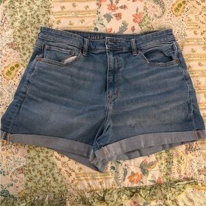 AE Blue Denim Mom shorts
